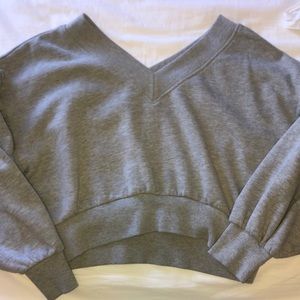 forever21 grey balloon sleeve crop top *never worn